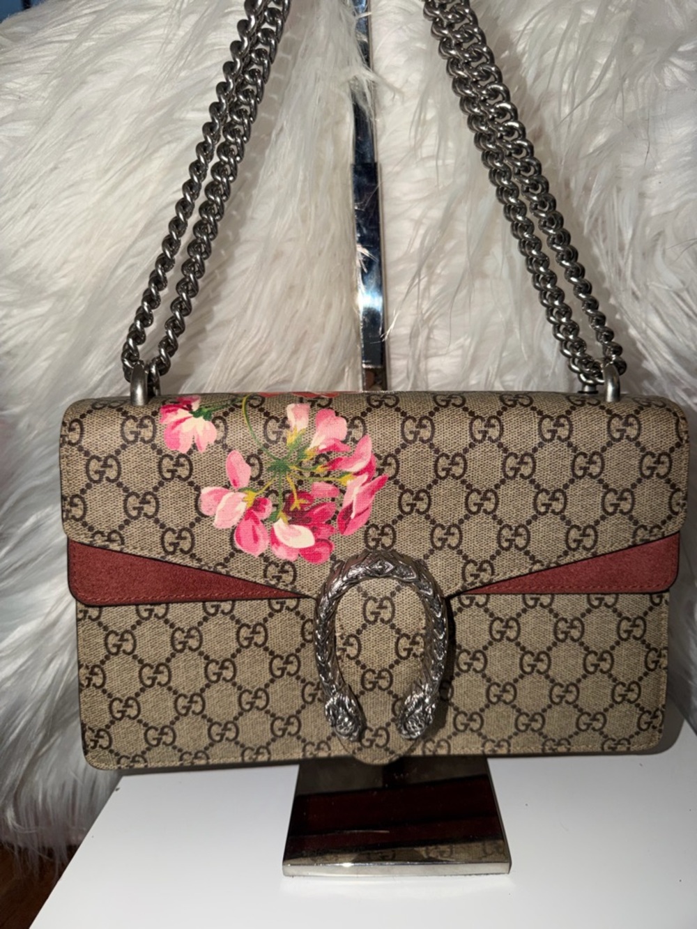 Gucci Dionysus GG Supreme Blooms Medium Shoulder Chain Bag